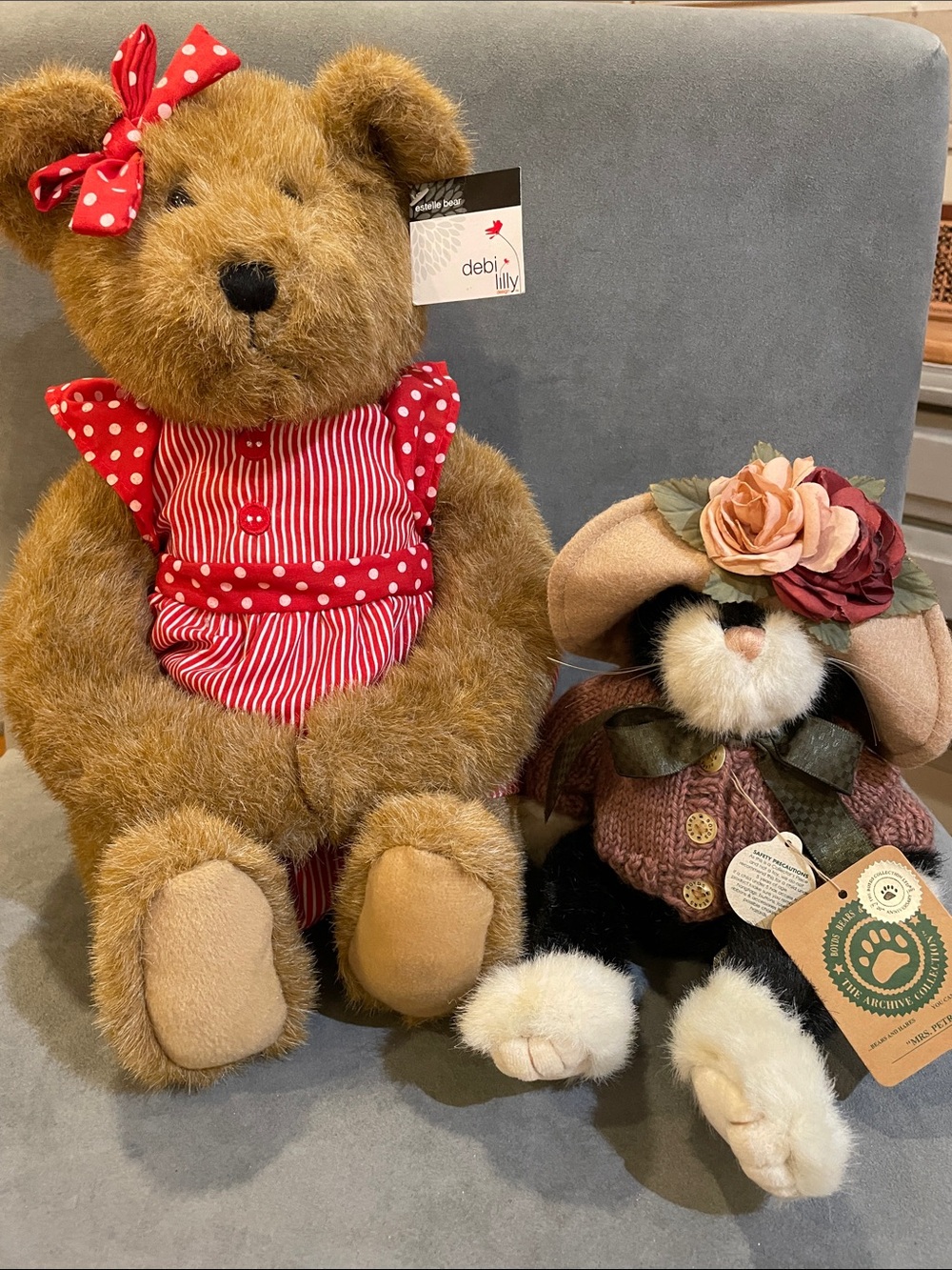 NWT Vintage Debi Lilly Estelle Bear Red Dress & Boyd’s Mrs. Petrie Collectible